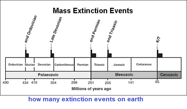 how many extinction events on earth