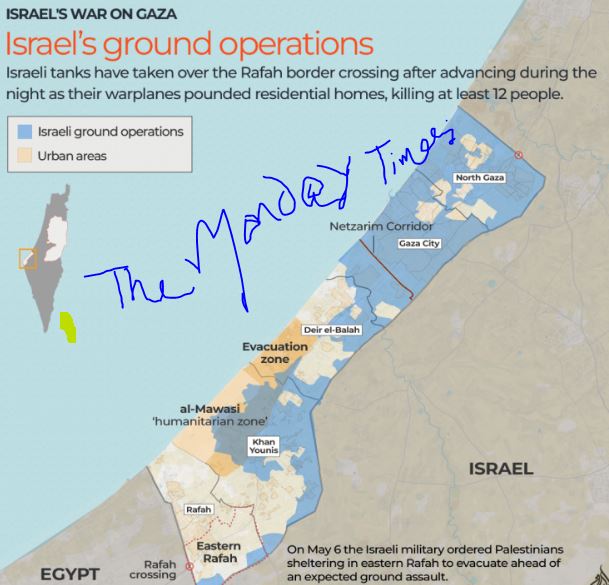 The Israeli military has assumed command of the Rafah crossing, a crucial passage from Gaza to Egypt, as they have declined to agree on a ceasefire. Israel's 401st Armored Brigade blocked off the Salah-al-Din crossing in eastern Rafah on the morning of Tuesday, April 7th, following an overnight operation.An Israeli military official has confirmed that they have taken operational control of the Rafah crossing area and stationed special forces there. The official further stated that the special forces are currently scanning the crossing and that it is expected to be reopened within the next few hours. In addition, the Israeli military has conducted ground troops and airstrikes targeting suspected Hamas positions.

The Rafah crossing is located at the southern border of the Gaza Strip, with Gaza on one side and Egypt's Sinai Peninsula on the other. This crossing is crucial for the Palestinians living in Gaza as it serves as a lifeline, allowing supplies of food, medicine, fuel, and other necessities to enter the region.
Recently, Israeli troops have occupied the crossing, but there has been no confirmation on how long they will stay.
Pictures released by the Israeli military show tanks entering the crossing, with Israeli flags flying from them.
Reports from Palestinian health officials suggest that Israeli forces destroyed several neighborhoods and homes in Rafah city overnight, with tanks and airstrikes. The attacks resulted in the deaths of at least 20 Palestinians, while several others were wounded.
Hisham Edwan, a spokesman for the Gaza border crossing, has warned that if the Rafah border crossing is closed, the residents of Gaza will have no choice but to face death. This crossing is the only way into the besieged city of Rafah and Egypt, and relief aid reaches Gaza through this crossing.
Since the beginning of the war, Israel has taken full control of all access routes into and out of Gaza.
Hamas has agreed to a ceasefire proposal, but Israel has rejected it, stating that it does not meet their conditions. As a result, Israel has launched a new campaign in Rafah city.
Despite international calls to halt the attacks, Prime Minister Benjamin Netanyahu has authorized the operation in Rafah town. The region has over 1 million refugees from the Gaza Strip, with some residents already evacuated from certain areas of Rafah city on Monday.
